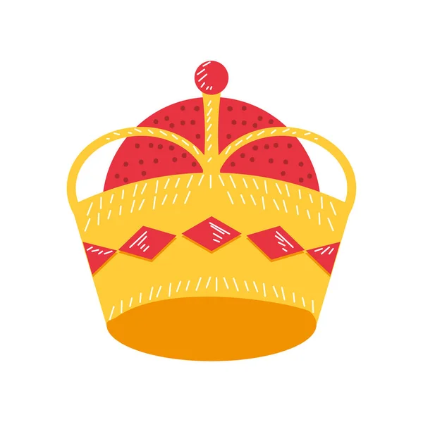 Monarch Gold Crown Icon Isolated — Stockvektor