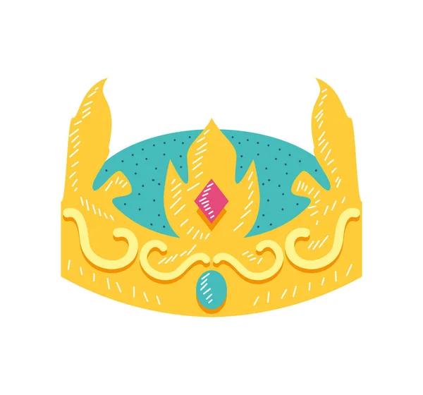 Icono Corona Real Oro Aislado — Vector de stock