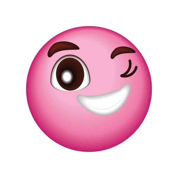 Happy Smile Emoticon Icon Isolated —  Vetores de Stock