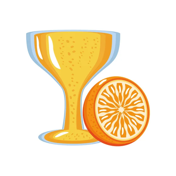 Orange Juice Fresh Drink Cartoon Icon Isolated — Vector de stock