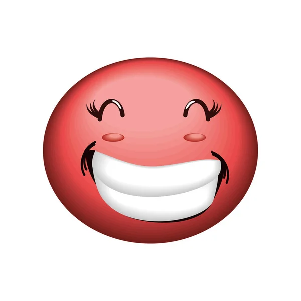 Smile Emoticon Face Icon Isolated — Stock Vector