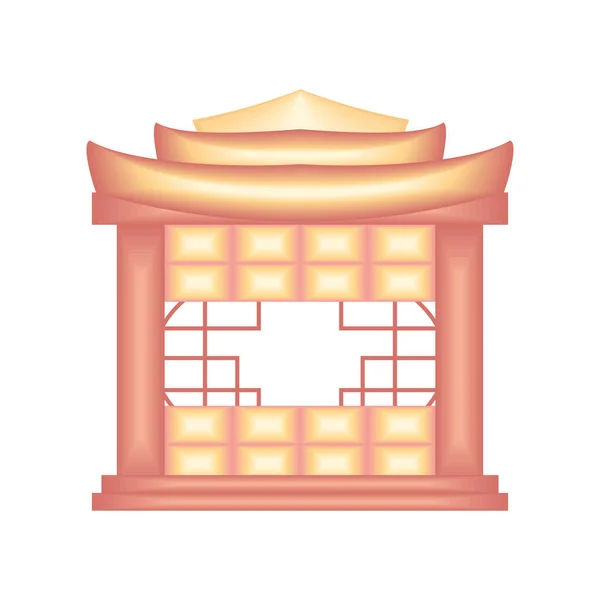 Traditional Asin Temple Icon Isolated — Vettoriale Stock