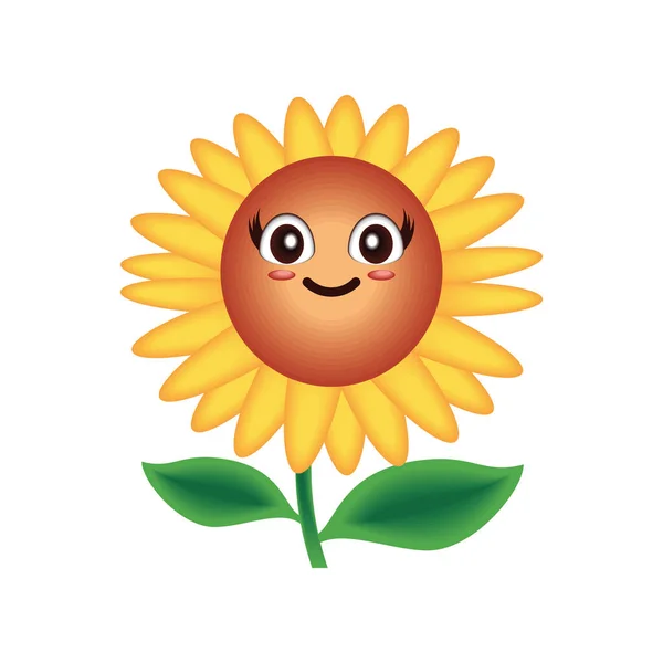 Smile Flower Icon Isolated Flat — Stockvektor