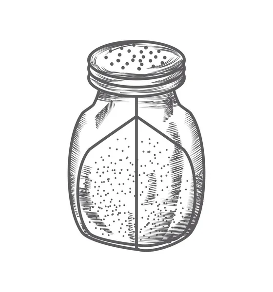 Αλάτι Σέικερ Κουζίνα Σκεύος Εικονίδιο Απομονωμένο — Διανυσματικό Αρχείο