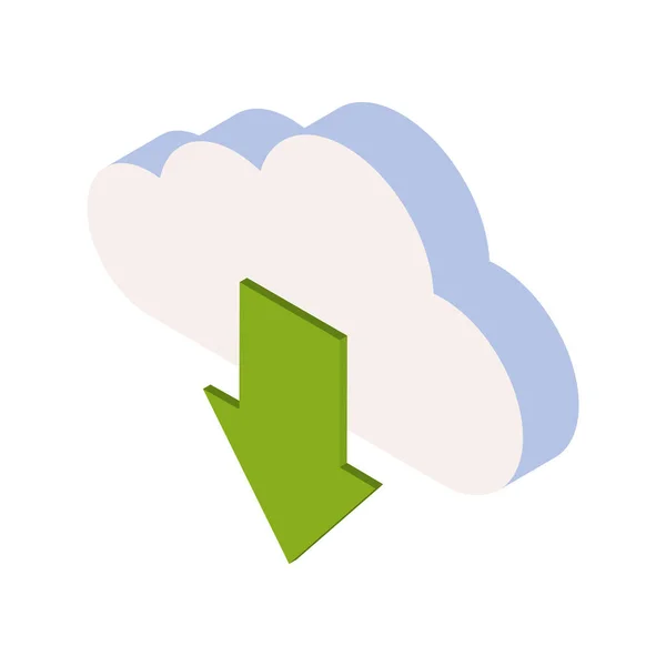 Cloud Storage Technology Download Data — Vector de stock