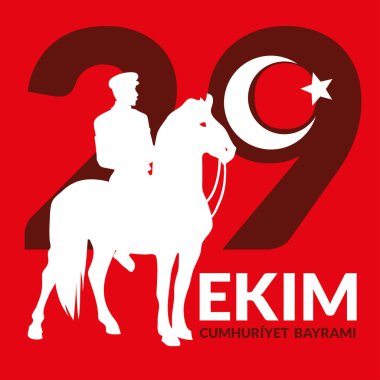 Ekim Cumhuriyet bayrami greeting card, design
