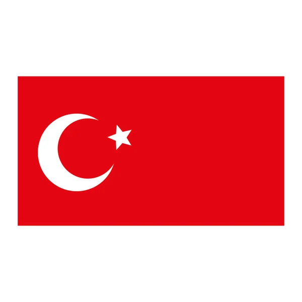 Ikon Nasional Bendera Kalkun Terisolasi - Stok Vektor