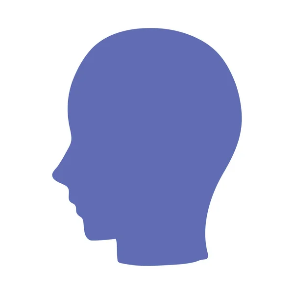 Human Head Profile Icon Isolated — Stock Vector
