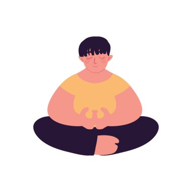 woman sitting meditating icon isolated
