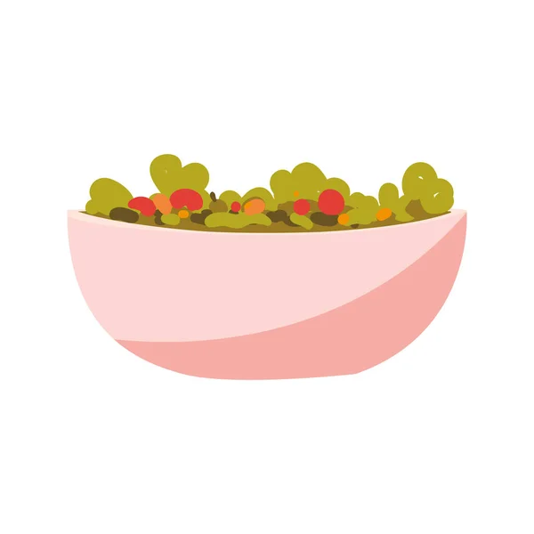 Bowl Salad Health Icon Isolated — Vettoriale Stock