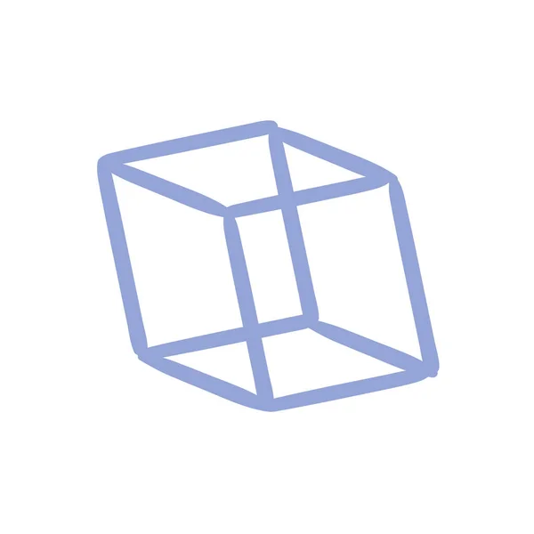 Three Dimensional Cube Icon Isolated — Image vectorielle