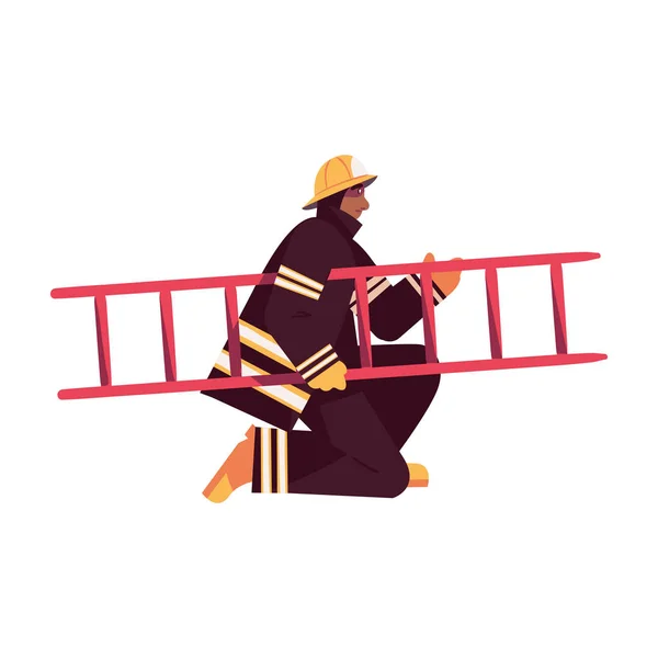 Пожежник Сходами Ізольований — стоковий вектор