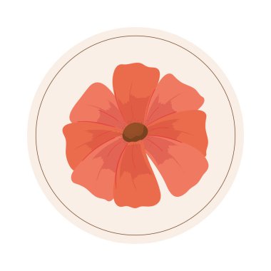 çiçek doğa ikonu izole düz