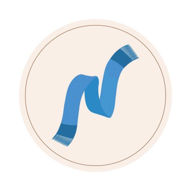 blue scarf icon isolated flat