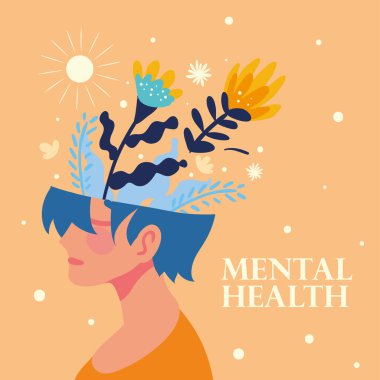 mental health, woman thoughts portrait