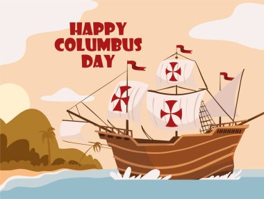 happy columbus day, greeting card design