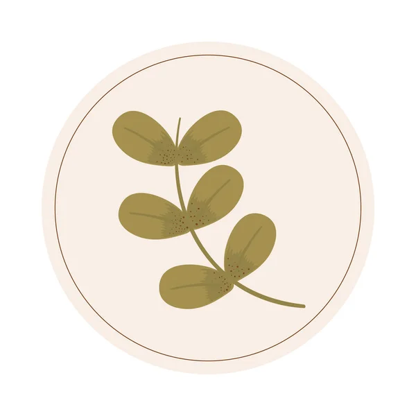 Organic Leaf Icon Isolated Flat — Vettoriale Stock