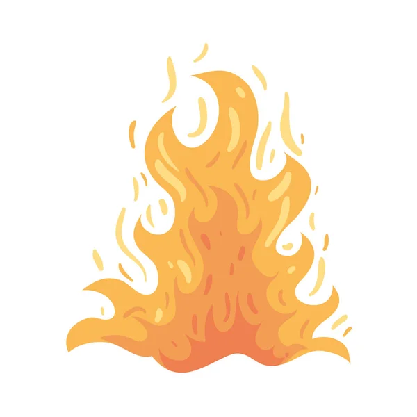 Fire Flame Icon Isolated Flat — ストックベクタ