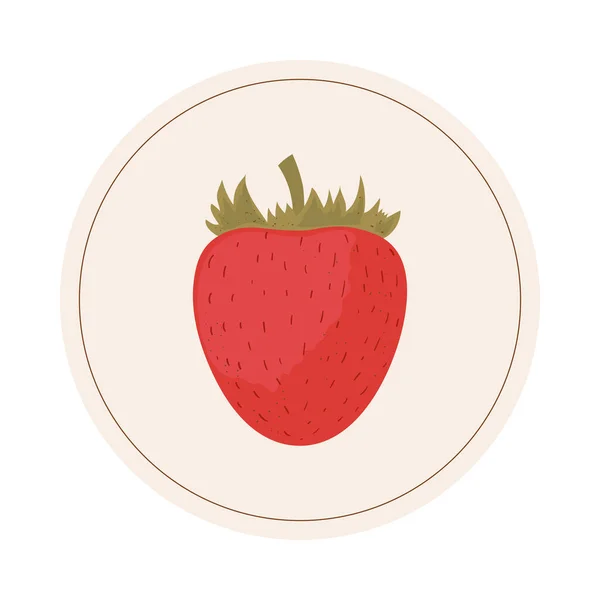 Strawberry Fruit Icon Isolated Flat — Image vectorielle