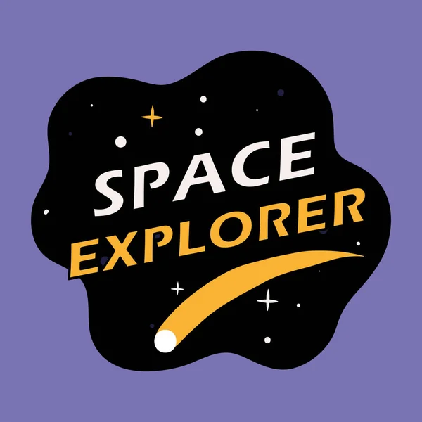 Space Explorer Retro Vector Design — Stock Vector