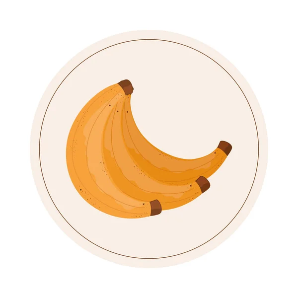 Bananas Fruit Icon Isolated Flat — Stock vektor