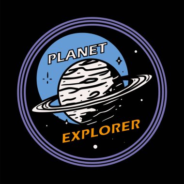 space planet explorer retro style