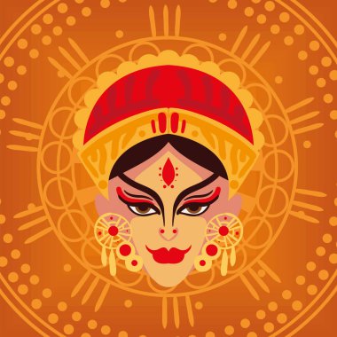 goddess durga head, vector design
