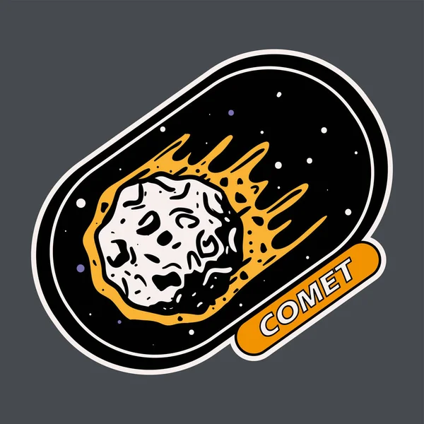 Space Comet Retro Badge Style — Vetor de Stock