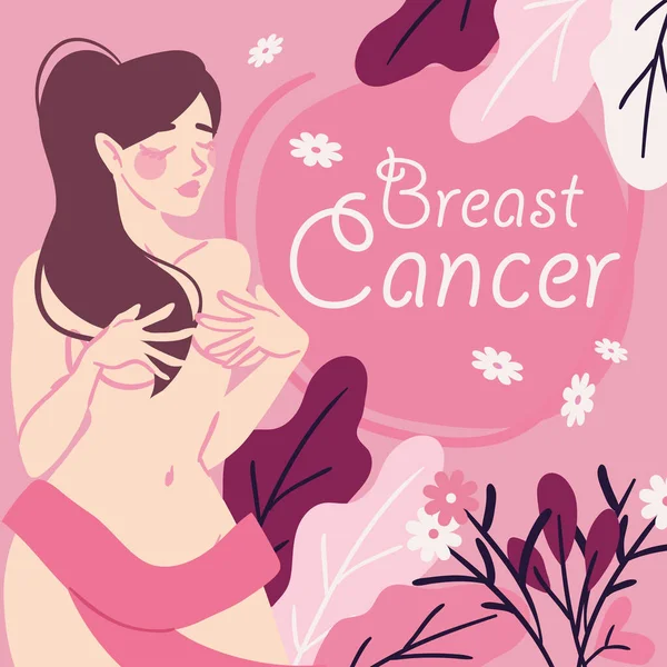 Breast Cancer Card Layout Vector — Image vectorielle