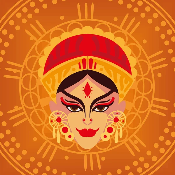 Goddess Durga Head Vector Design — Vector de stock