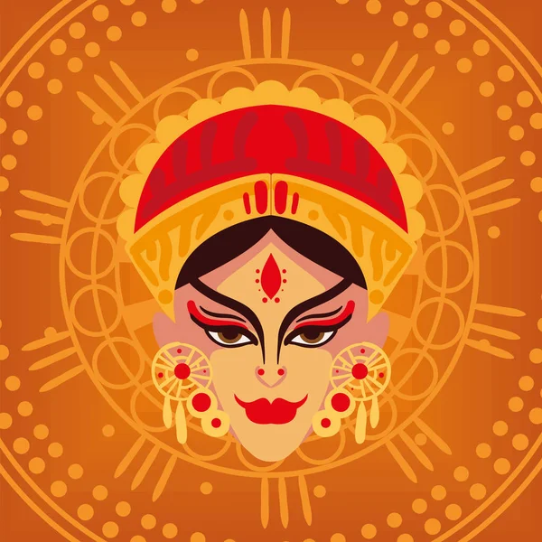 goddess durga head, vector design
