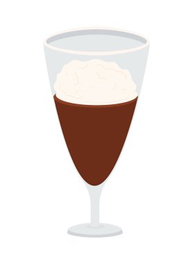 coffee glass with cream icon isolated