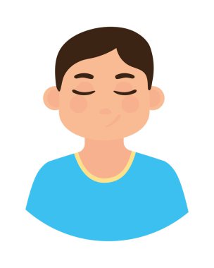 boy with close eyes icon isolated