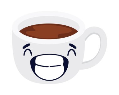 funny coffee cup icon flat isolated