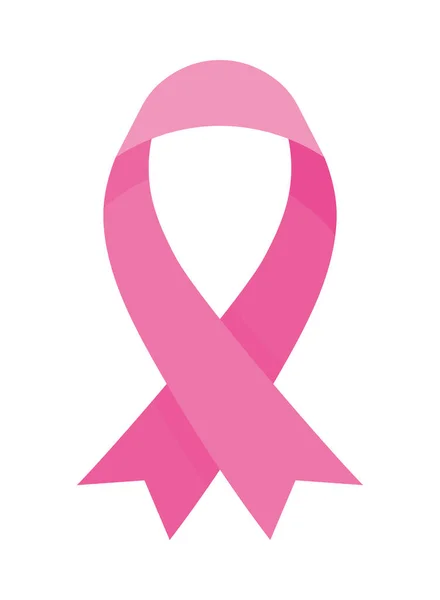 Pink Ribbon Breast Cancer Awareness Pictogram Geïsoleerd — Stockvector