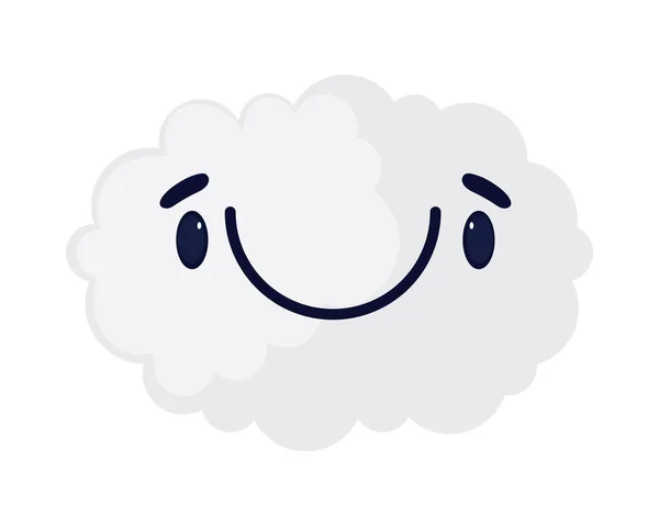 Χαμόγελο Σύννεφο Χαριτωμένο Εικονίδιο Επίπεδη Απομονωμένη — Διανυσματικό Αρχείο