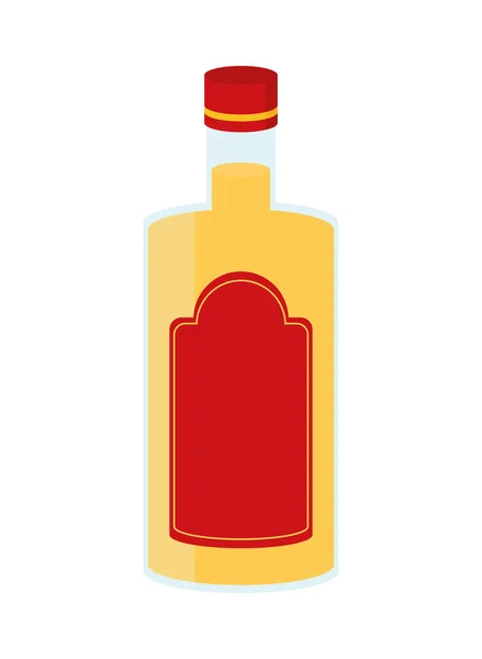 Tequila Bottle Icon Flat Isolated — Stock Vector