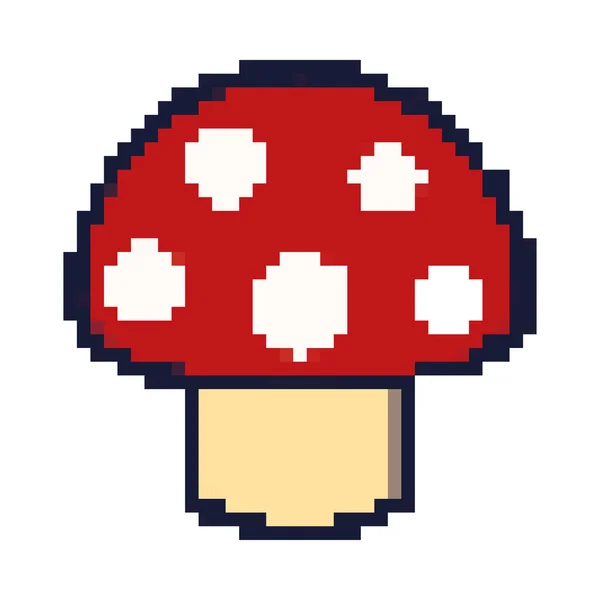 Mushroom Pixel Art Icon Isolated — Wektor stockowy