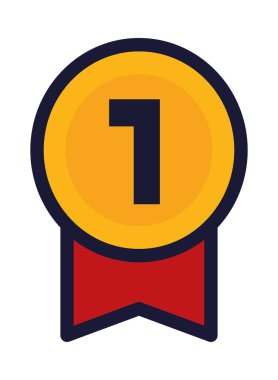 medal award cartoon icon isolated