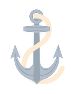 anchor with rope icon isolated
