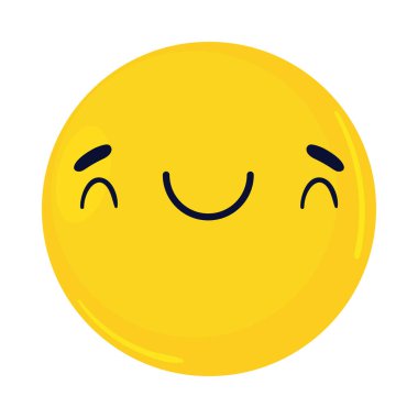 cute smile emoticon icon flat isolated