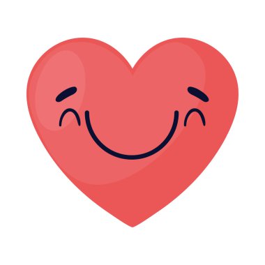 smile heart love icon flat isolated