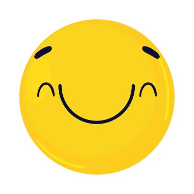 smiling emoticon cartoon icon flat isolated