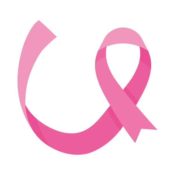 Ribbon Breast Cancer Icon Isolated — Stockvector