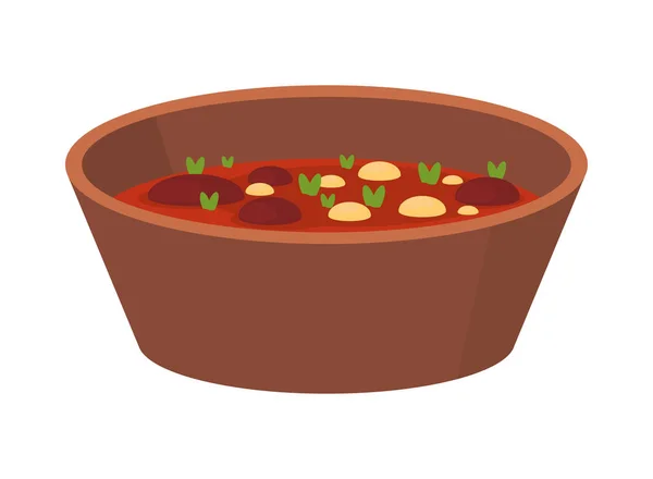 Food Bowl Icon Flat Isolated — Stok Vektör