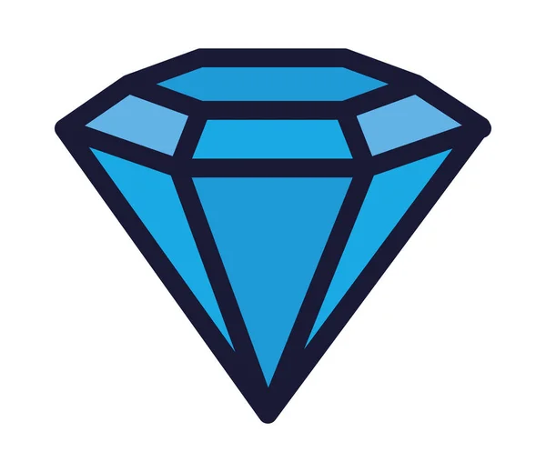 Diamond Cartoon Icon Flat Isolated — Stock Vector