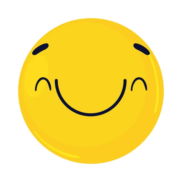 Smiling Emoticon Cartoon Icon Flat Isolated — Stock Vector