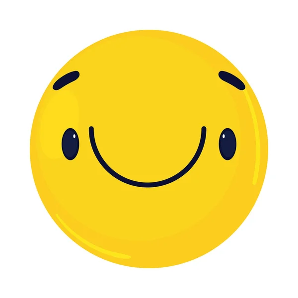 Smile Emoji Face Icon Flat Isolated — Stock Vector