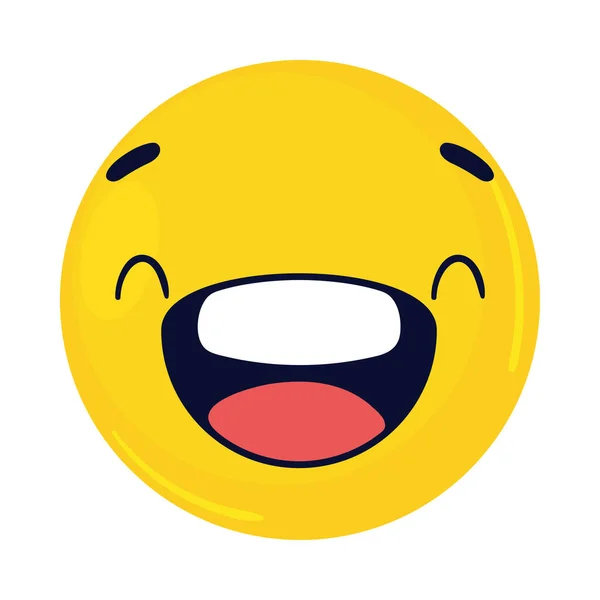 Happy Emoji Face Icon Flat Isolated — Stock Vector