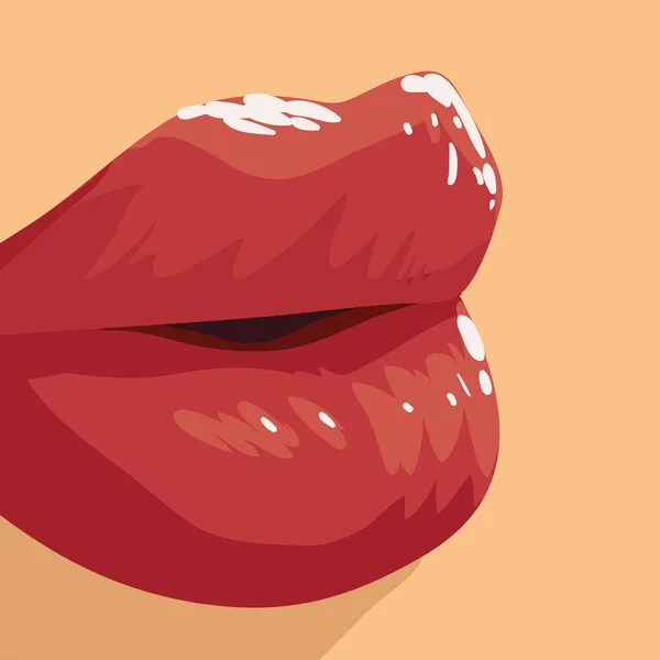 Kadın Ağzı Yakın Plan Tasarımı — Stok Vektör